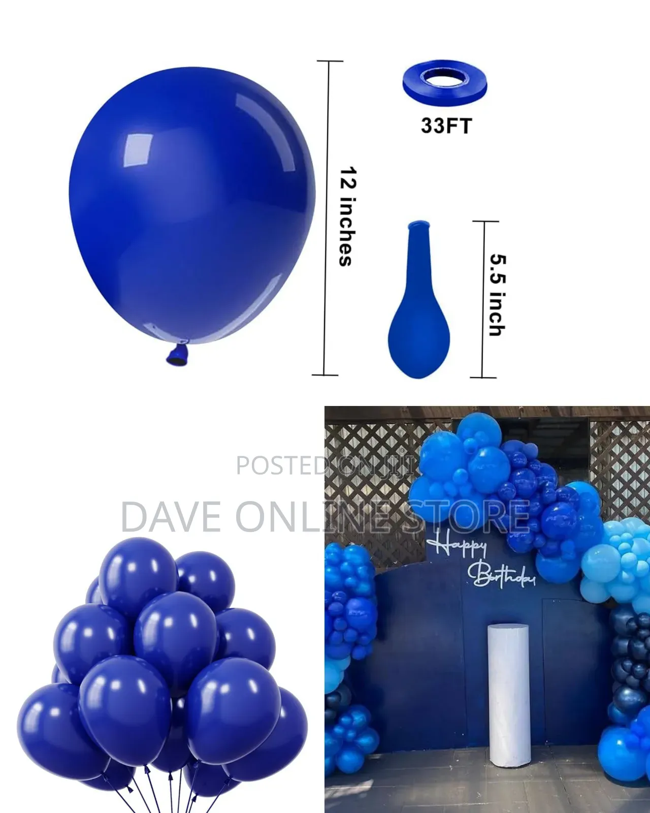 12 Inch
Blue 100 Pieces Matte Balloons