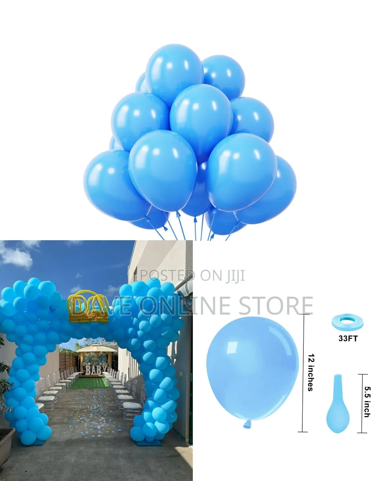 12 Inch
Light 100 Pieces Blue Matte Balloons