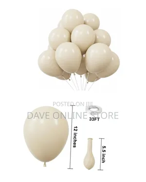 12 Inch 100 Pieces Cream Matte Balloons