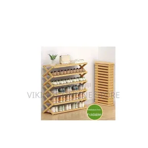 6-Tier Foldable Bamboo Shoe Rack