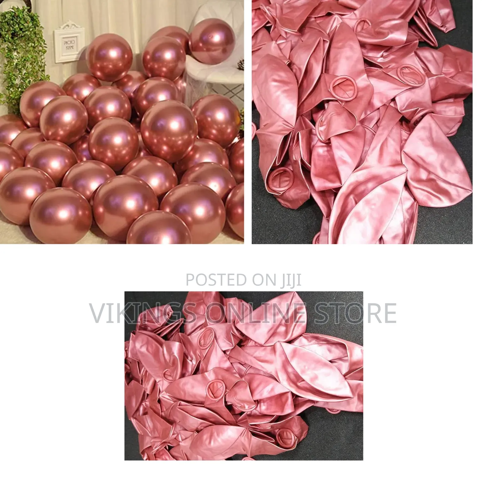 100 PCS Rose Pink Colour 12 Inch Chrome Metallic Balloons
