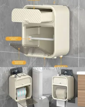 3-in-1 Wall-Mounted Toilet Paper Holder and Bathroom Organizer