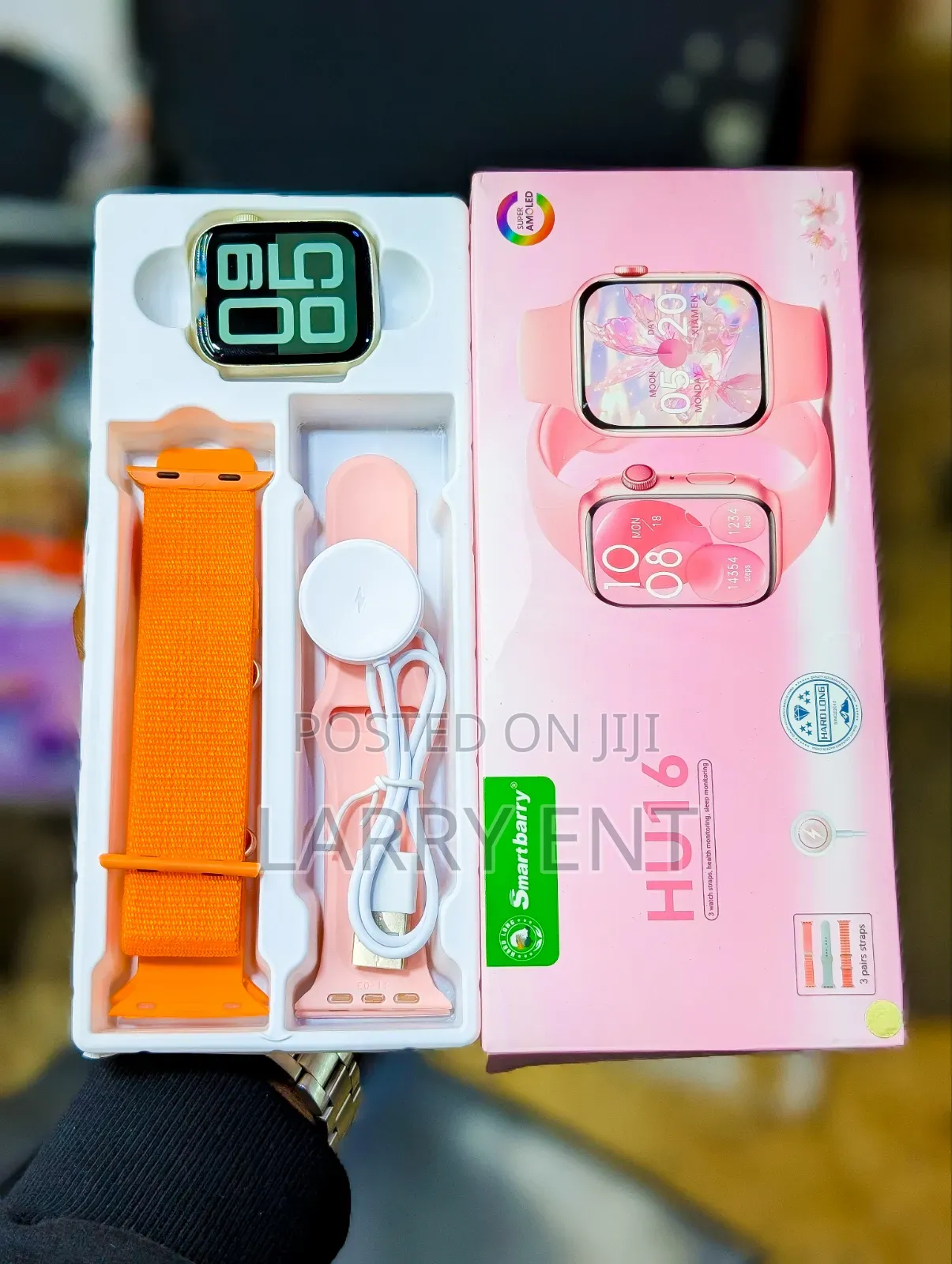 HU16 Series Smartwatch Smooth Curved Screen 3 Strap Set