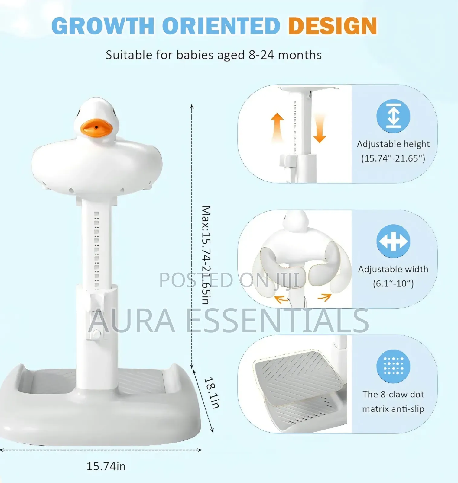 Infant Bath Support Shower Stand With Anti-Slip Base