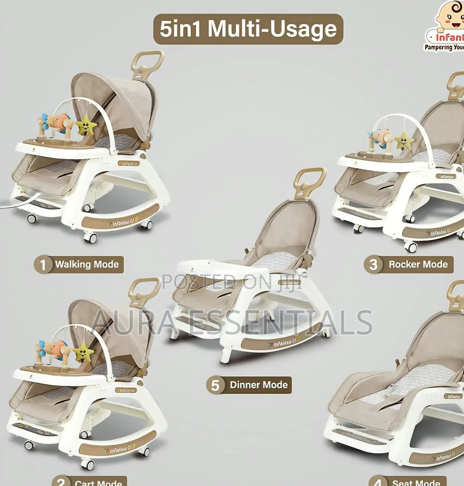 5-in-1 Multi-Functional Baby Chair and Musical Walker