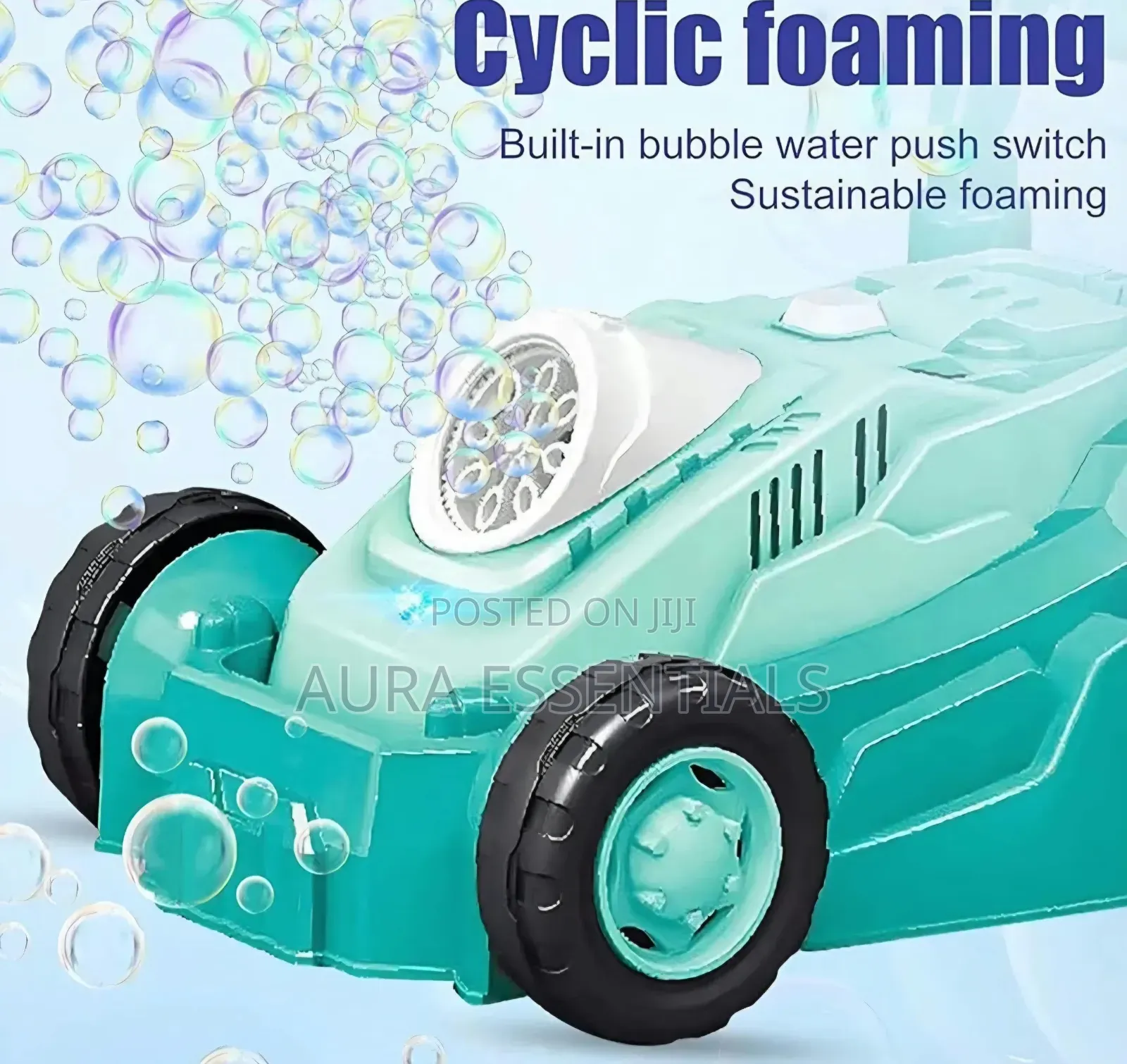 Automatic Bubble Blowing Mower With Bubble Bottle