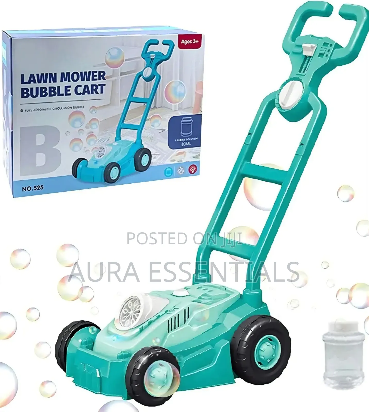 Automatic Bubble Blowing Mower With Bubble Bottle