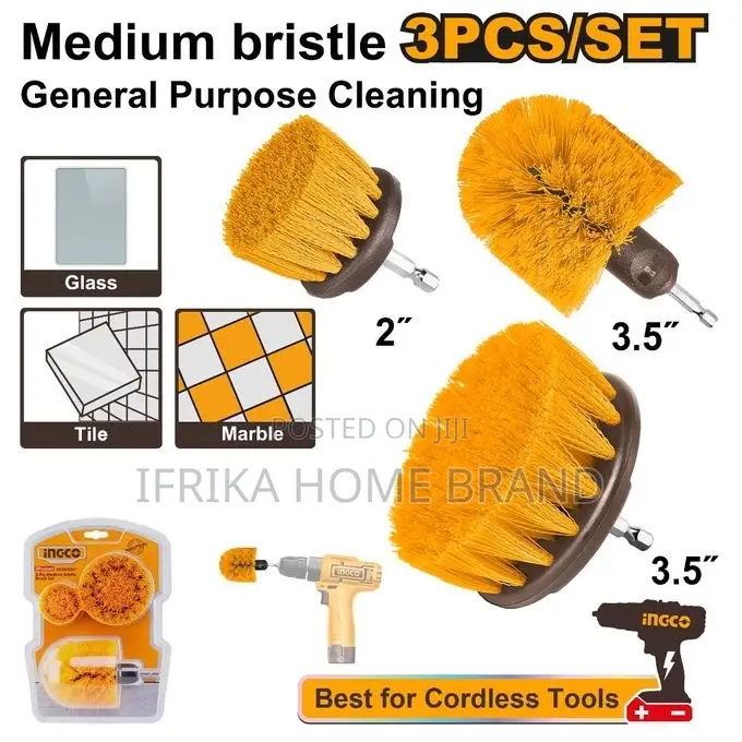 INGCO 3 Pieces Medium Bristle Brush Set