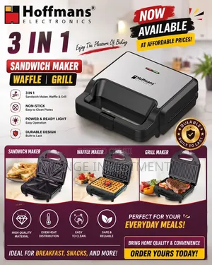 3 in 1 Sandwich Maker. Hoffman Sandwich Maker