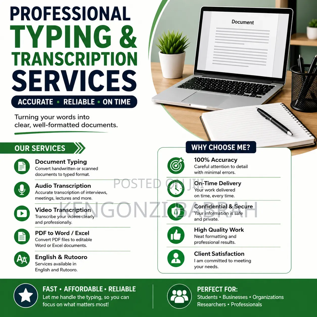 Typing and Transcription Services