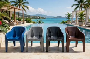 Morissom Outdoor Dining Beach Plastic Chairs Plastic Chairs