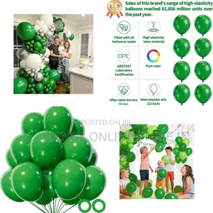 100 PCS Dark Green Balloons Latex Party Balloons 12 Inch Round Helium
