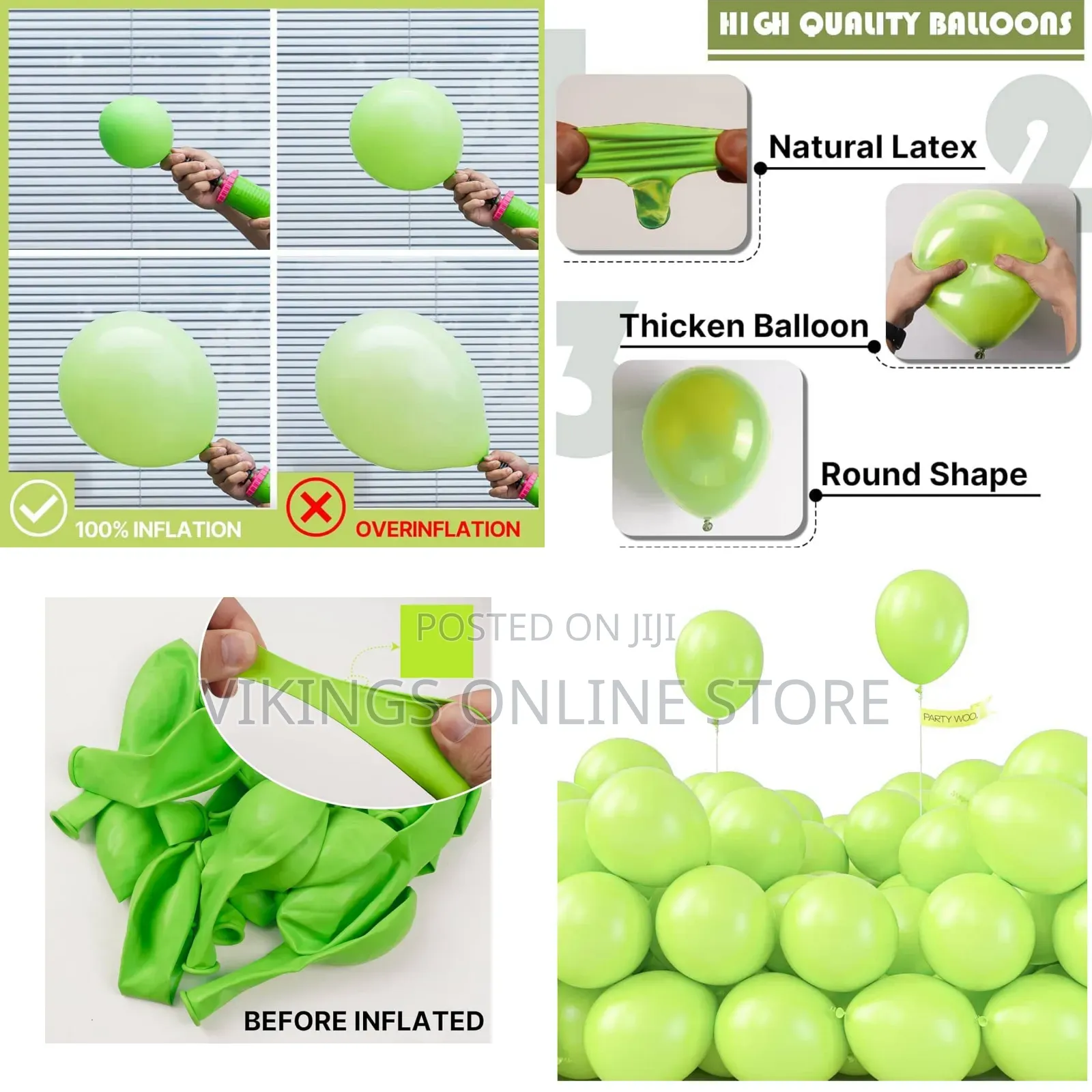 Lime Green Balloons 100pcs Light Green Color 12 Inch