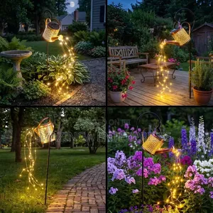 72 LED Solar Watering Can With Lights, Outdoor Hanging Lantern
