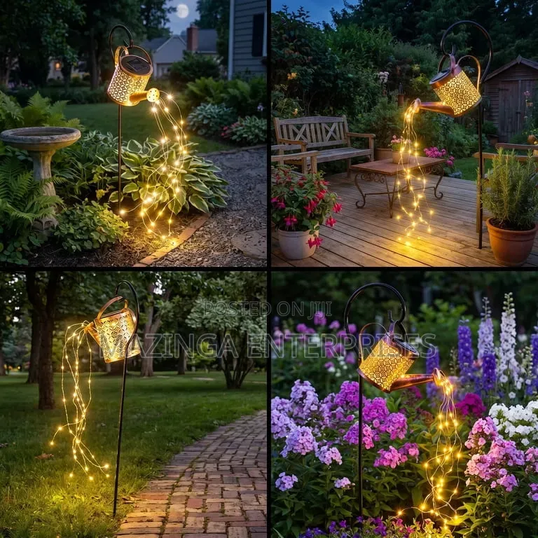 72 LED Solar Watering Can With Lights, Outdoor Hanging Lantern