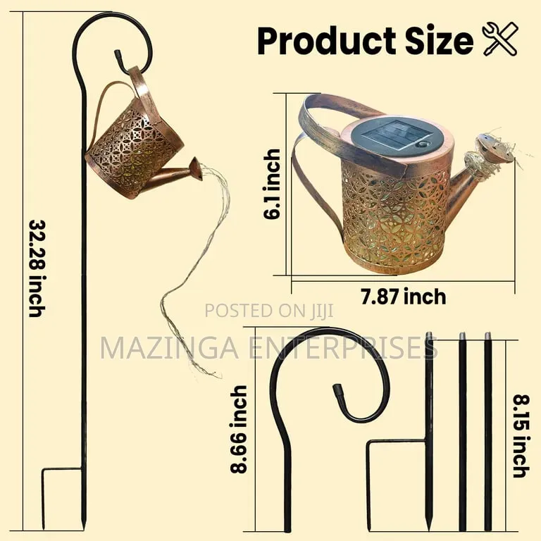72 LED Solar Watering Can With Lights, Outdoor Hanging Lantern