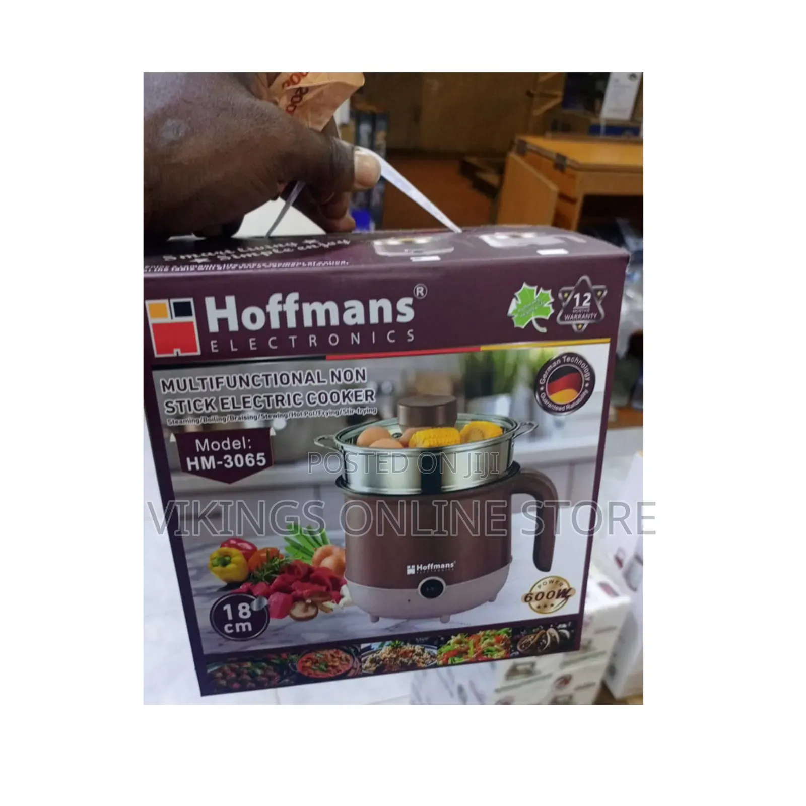 Hoffmans Electronics 18 Cm Multifunctional Non-Stick Electric Cooker