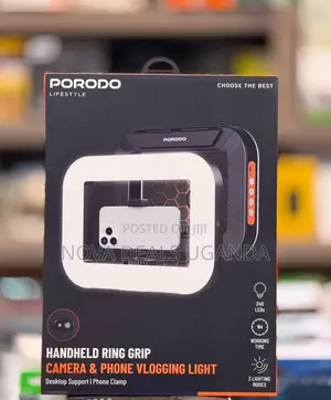 Porodo Handheld Ring Grip, Camera and Vlogging With Tripod Stand
