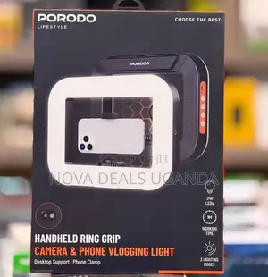 Porodo Handheld Ring Grip, Camera and Vlogging With Tripod Stand