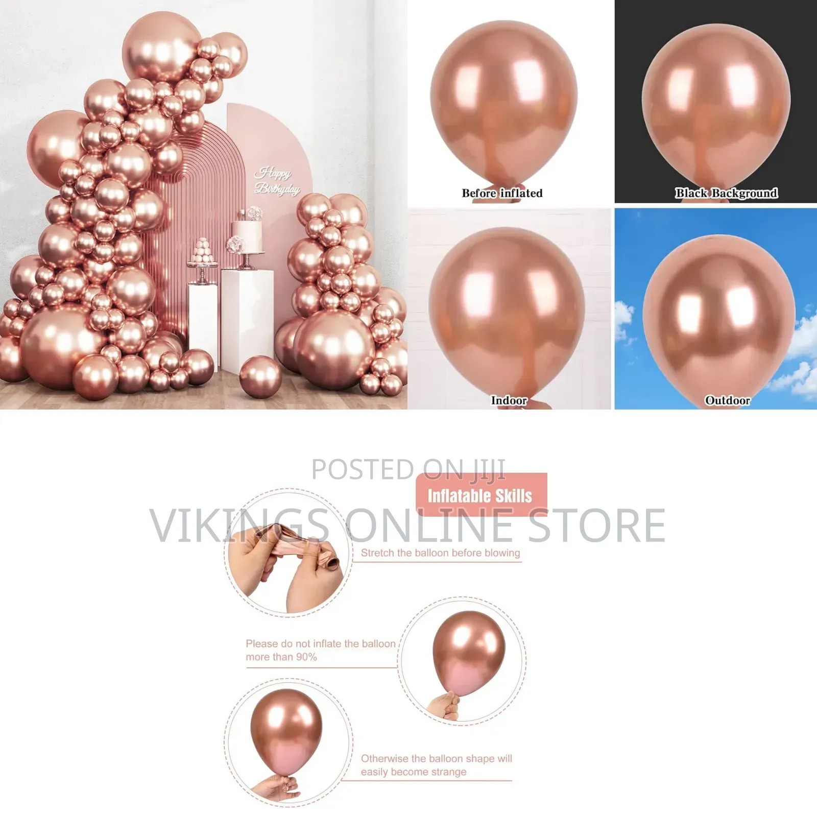 50 PCS Rose Gold Balloons 12 Inch