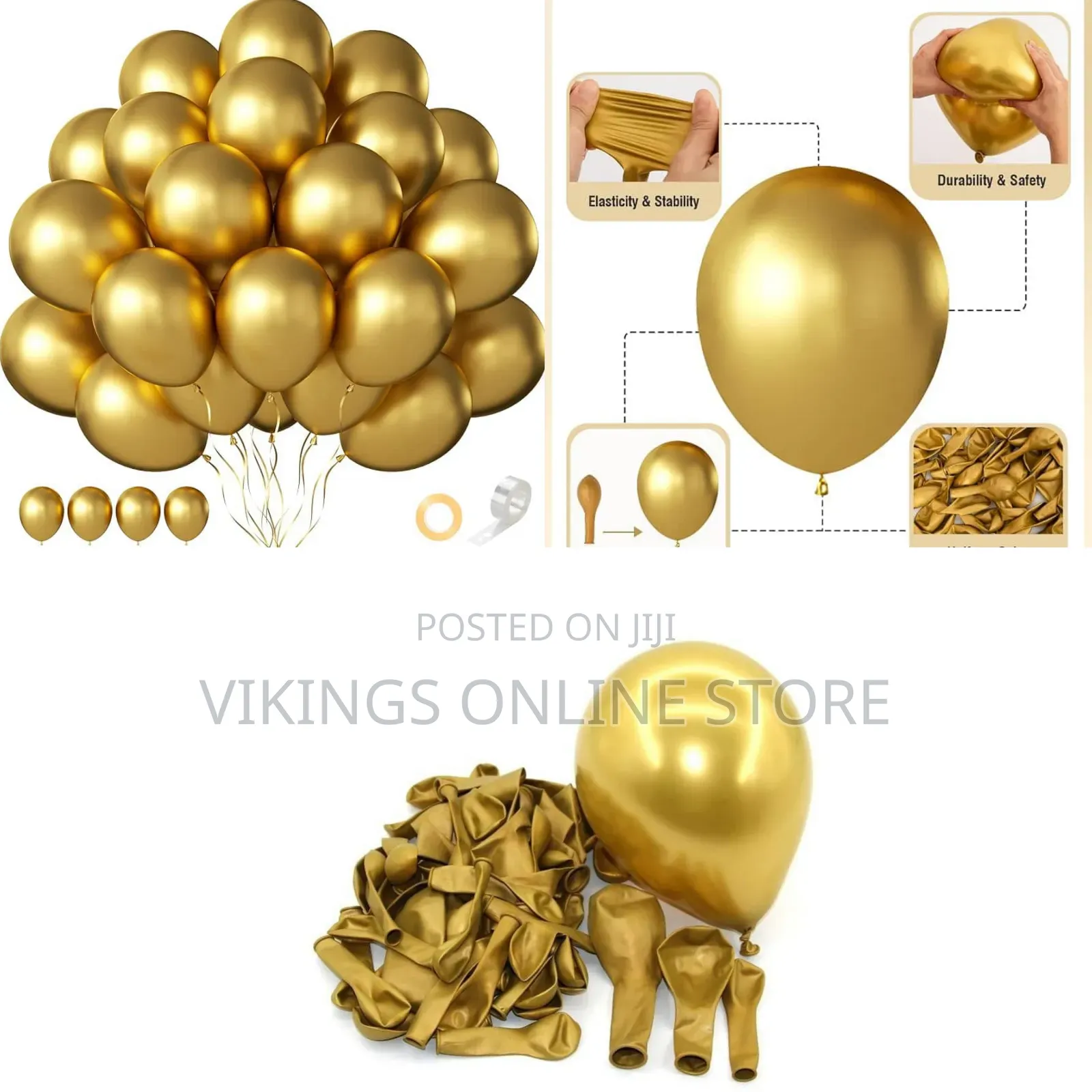 50 PCS Metallic Gold 12 Inch Balloons