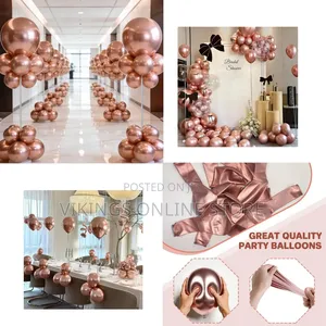 Metallic Rose Gold Balloons 12 Inch, Rose Gold Chrome Balloons
