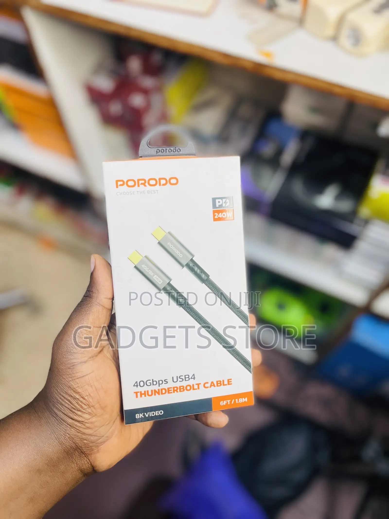 Porodo 40Gbps USB4 Thunderbolt Cable (6ft / 1.8m)