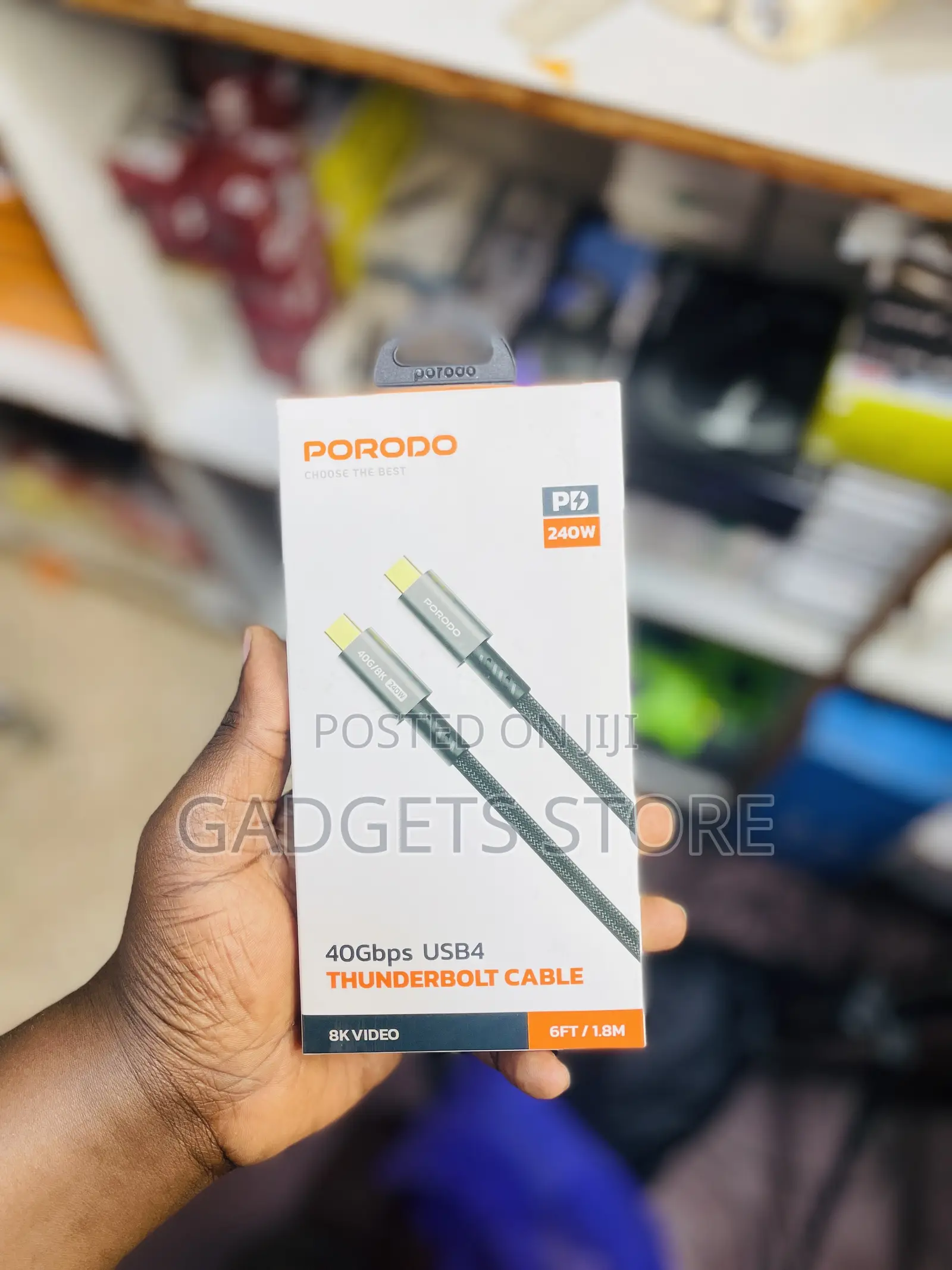 Porodo 40Gbps USB4 Thunderbolt Cable (6ft / 1.8m)