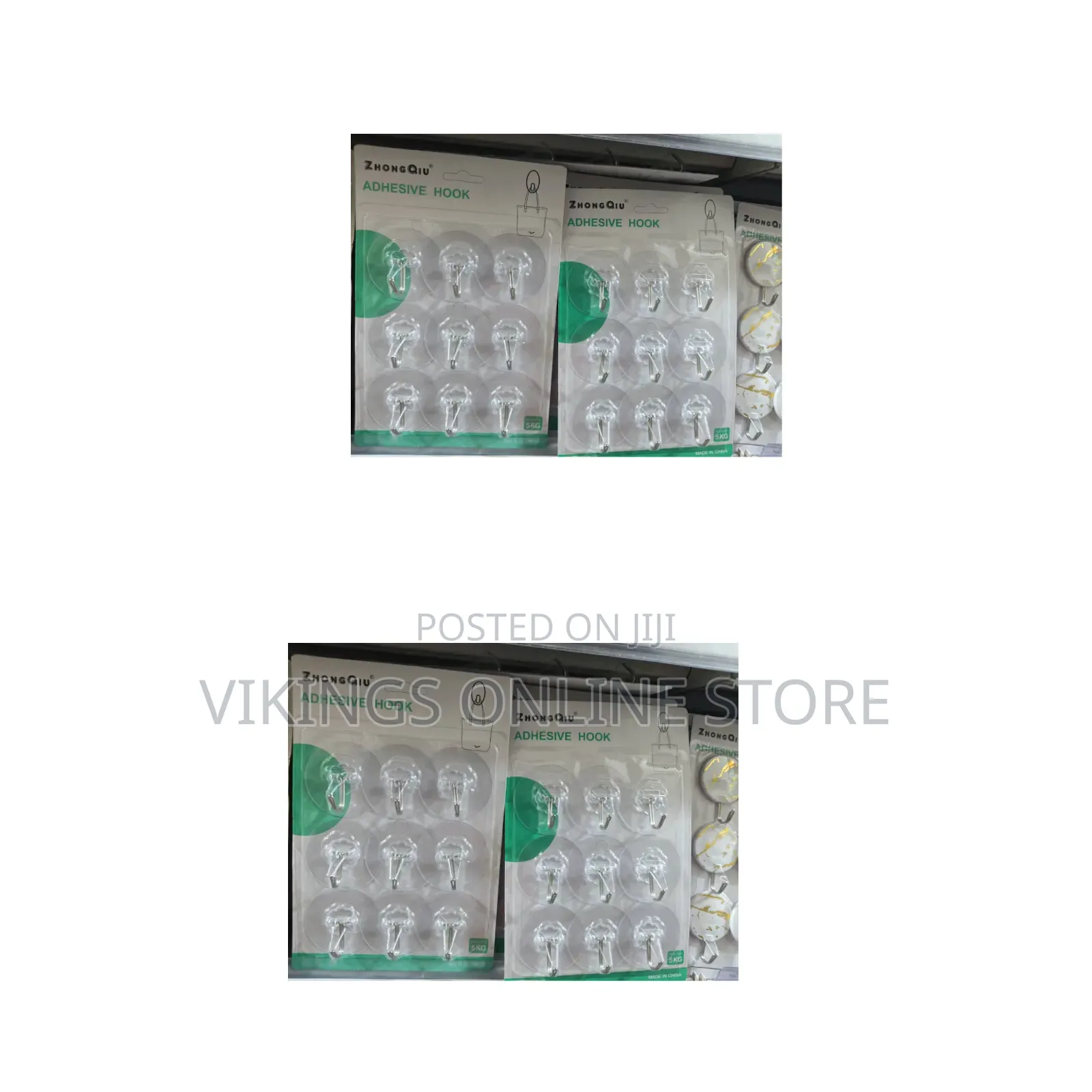 Packs of Transparent Adhesive Wall Hooks