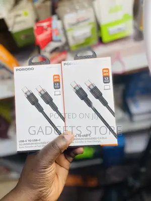 Porodo 60w USB-C to USB-C Aluminum Braided Cable (1.2m, 60W PD)