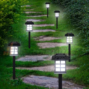 4pcs Warm White Outdoor Solar Pathway and Garden Stake Lights,