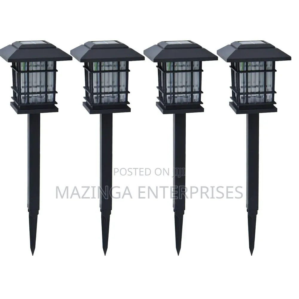 4pcs Warm White Outdoor Solar Pathway and Garden Stake Lights,