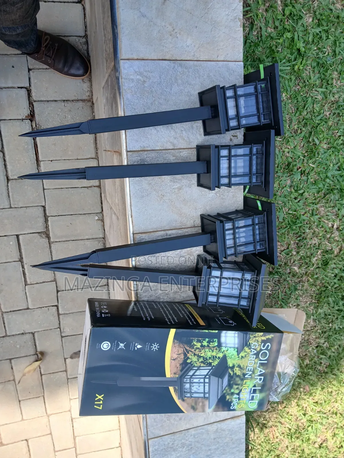 4pcs Warm White Outdoor Solar Pathway and Garden Stake Lights,