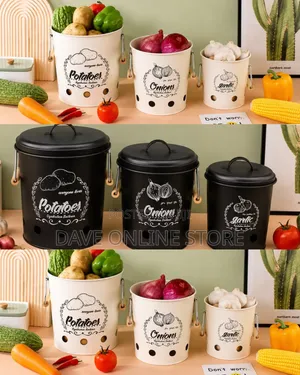Set of Farmhouse-Style Kitchen Vegetable Canisters