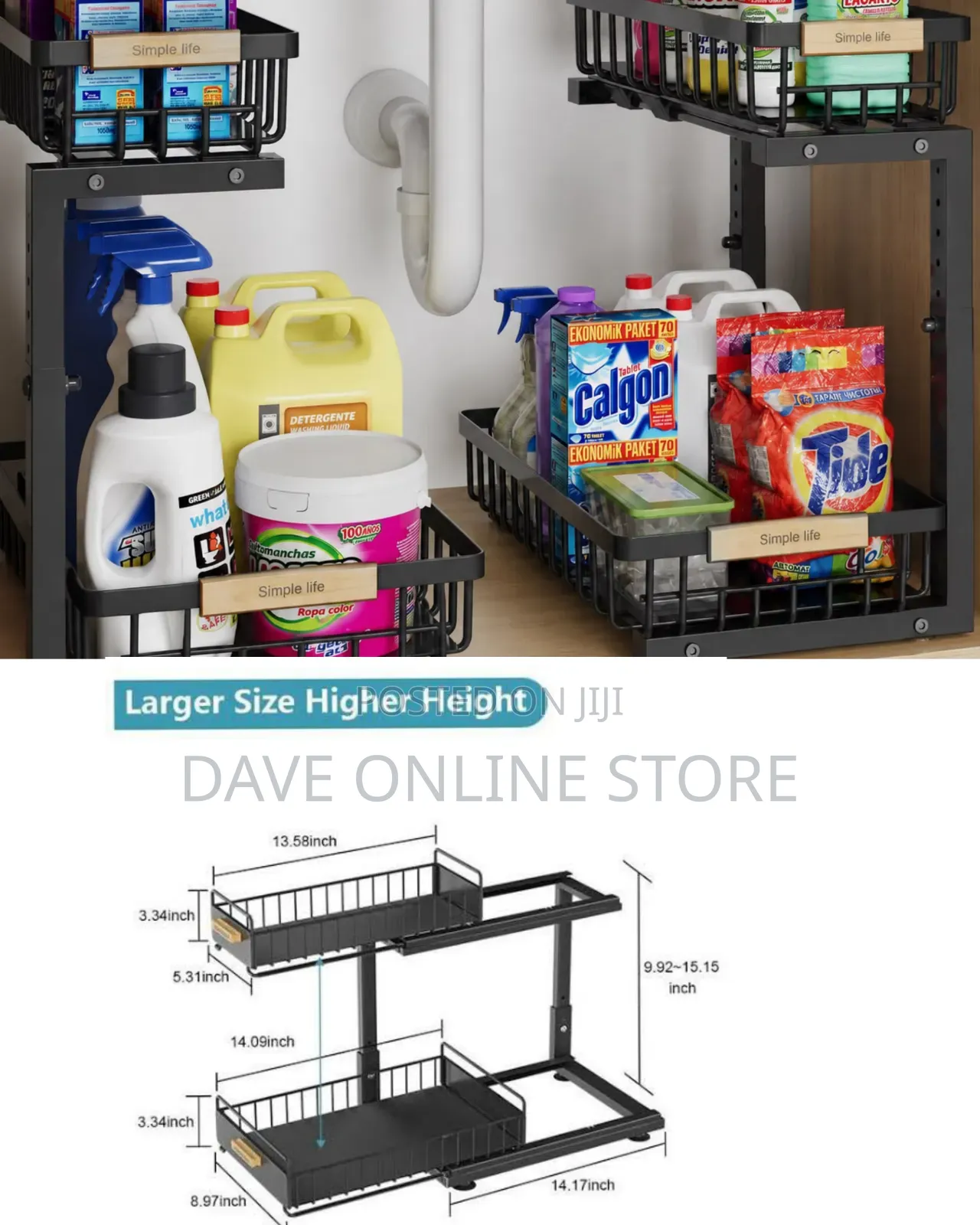 Two-Tier Sliding Under-Sink Organizer