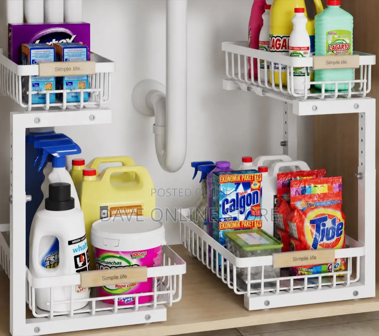 Two-Tier Sliding Under-Sink Organizer