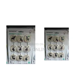 9-Piece Pack of Decorative Wall Hooks Rustic Deer Silhouette Designs