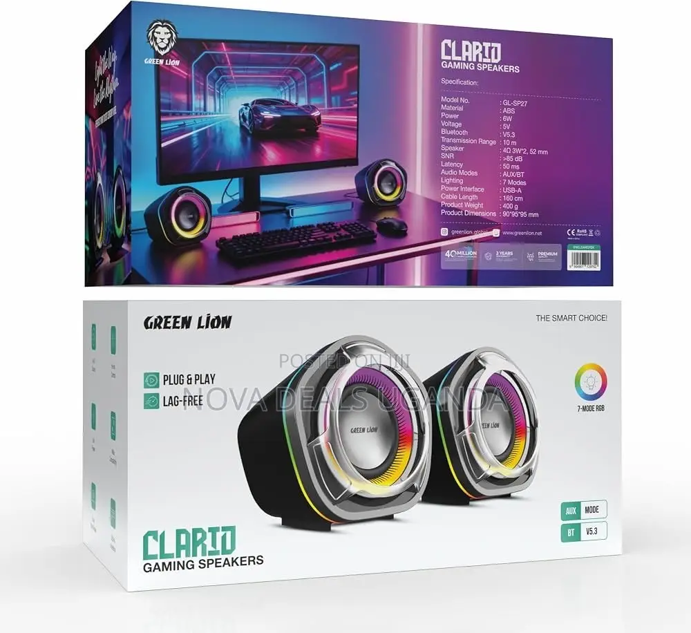 Green Lion Clario Gaming Speakers With Bluetooth 5.3, 6W Power