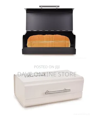 Matte Black Galvanized Steel Bread Box