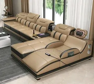 Six Seater Sofa Couch Redressed Leather Material