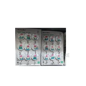Packs of Adhesive Wall Hooks Featuring Decorative Flamingo Designs