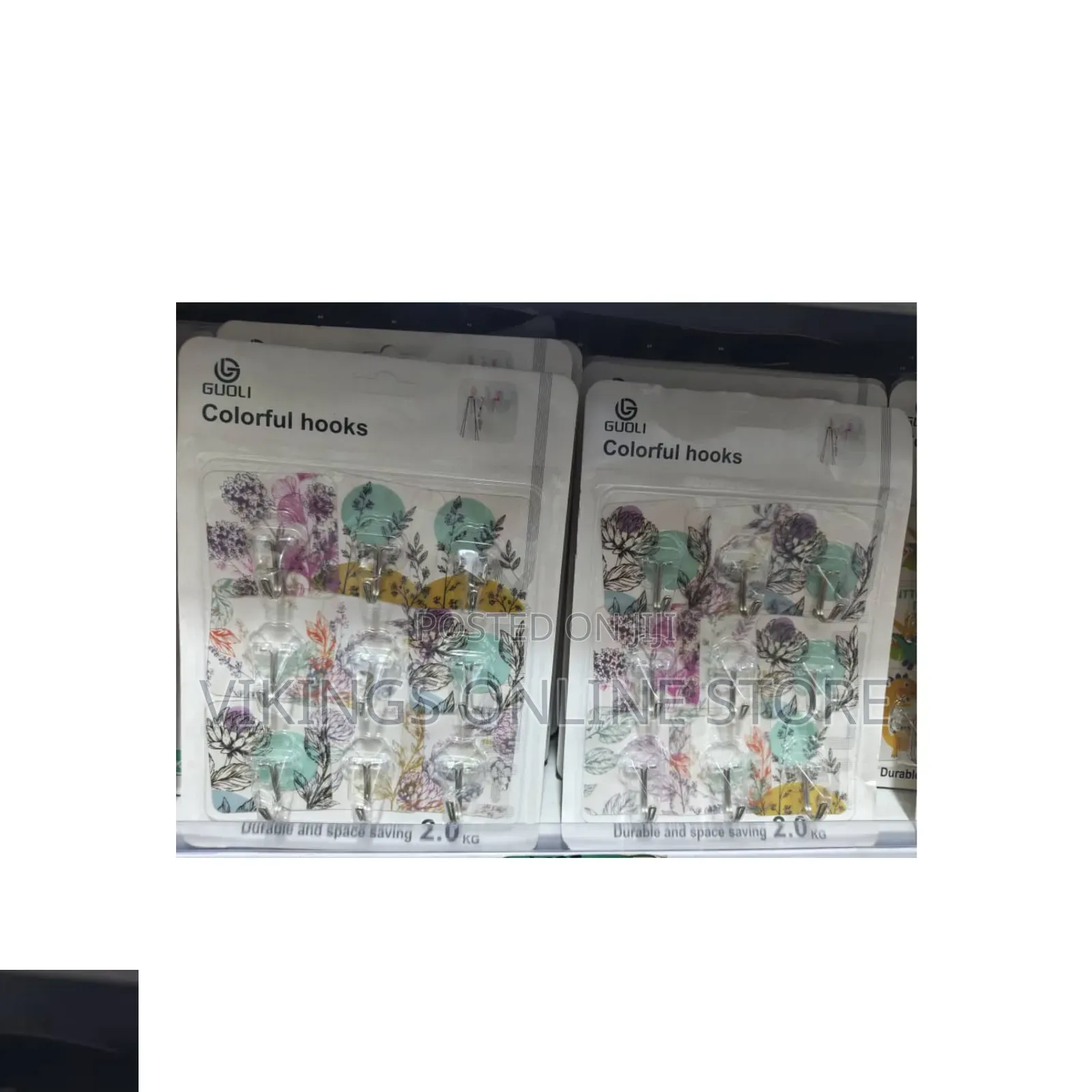 Pack of Guoli Colorful Adhesive Wall Hooks With Pretty Botanical