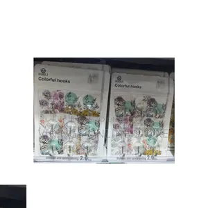 Pack of Guoli Colorful Adhesive Wall Hooks With Pretty Botanical