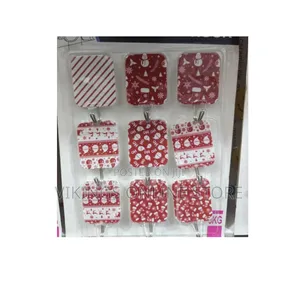 Pack of Nine Decorative Christmas-Themed Self-Adhesive Wall Hooks