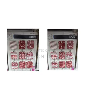 Pack of Nine Decorative Christmas-Themed Self-Adhesive Wall Hooks