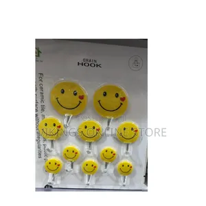 Self-Adhesive Yellow Smiley Face Wall Hooks