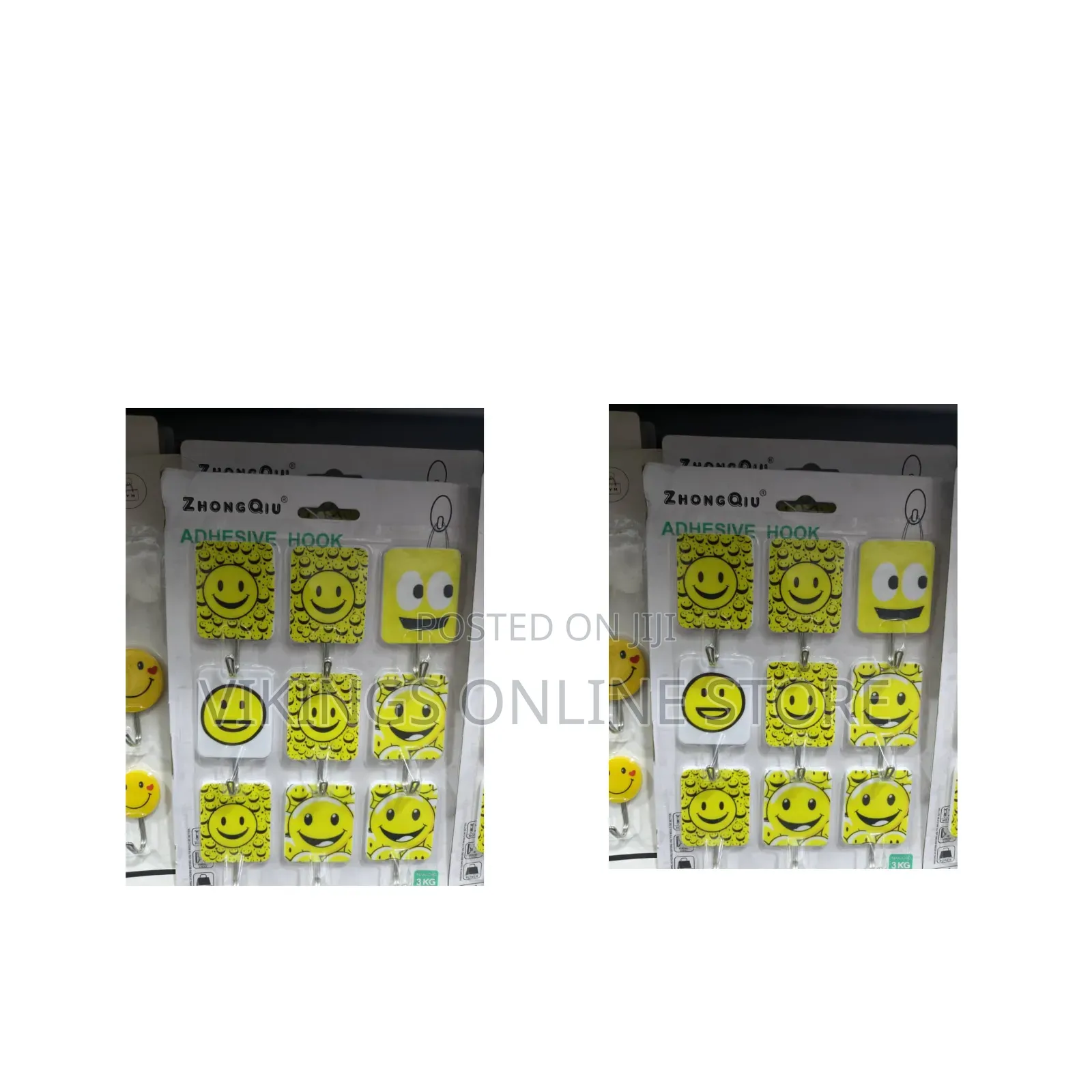 Self-Adhesive Smiley Face Wall Hooks, Various Yellow Emoji Expressions