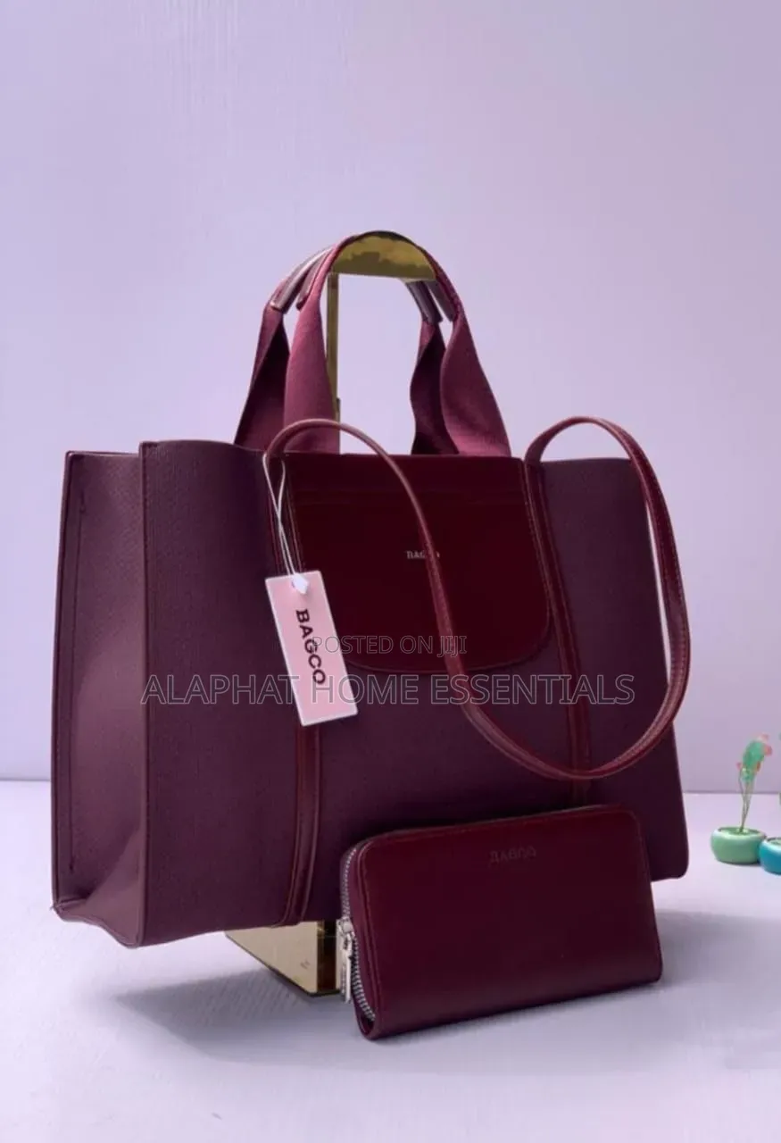 BAGCO Large 2-Piece Structured Tote and Wallet Set