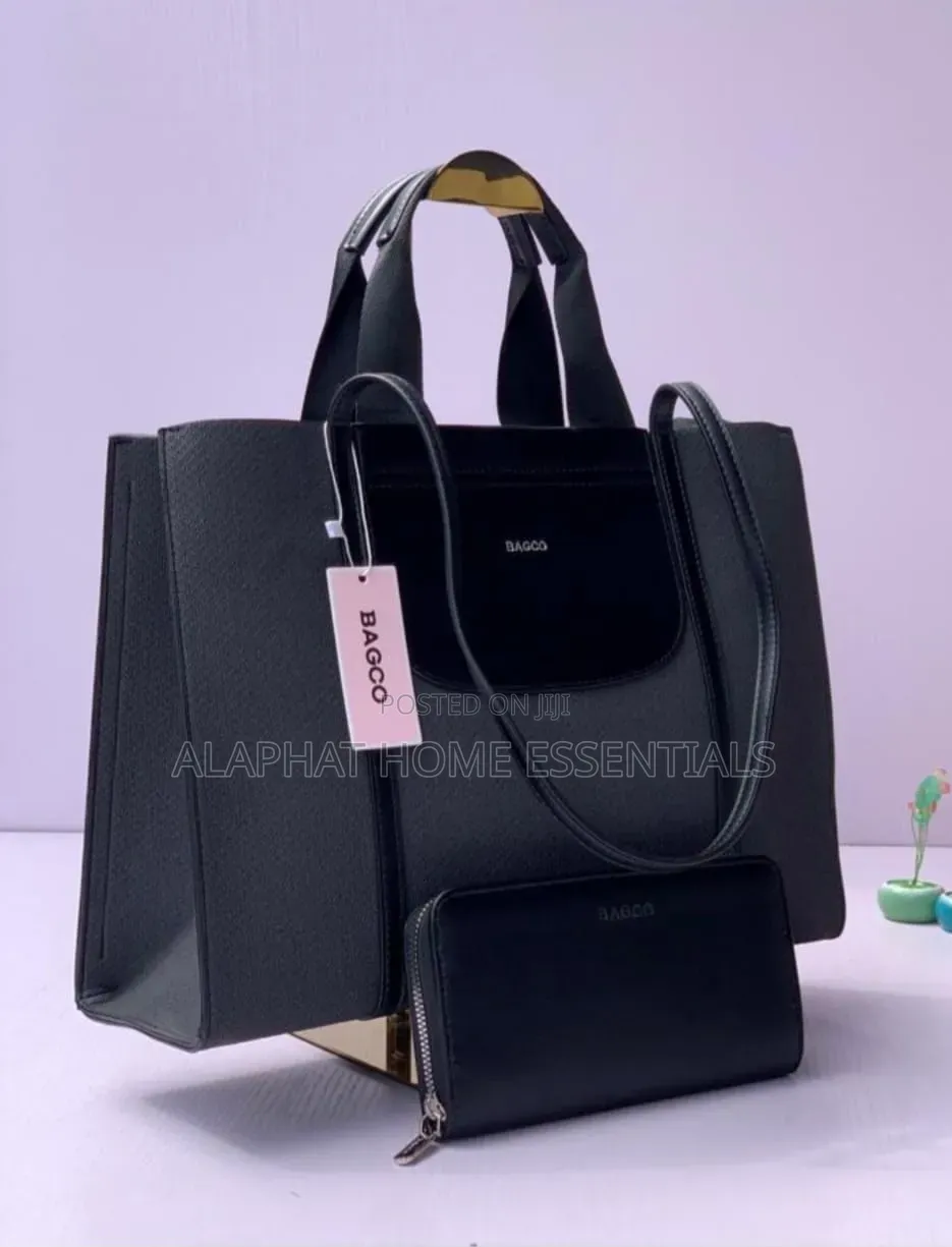 BAGCO Large 2-Piece Structured Tote and Wallet Set