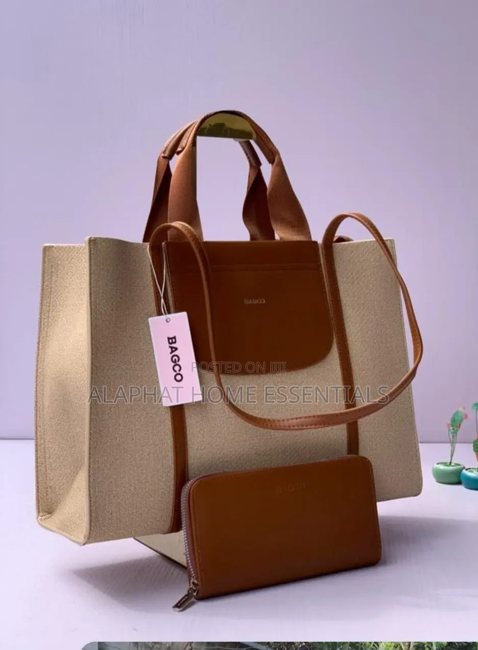 BAGCO Large 2-Piece Structured Tote and Wallet Set